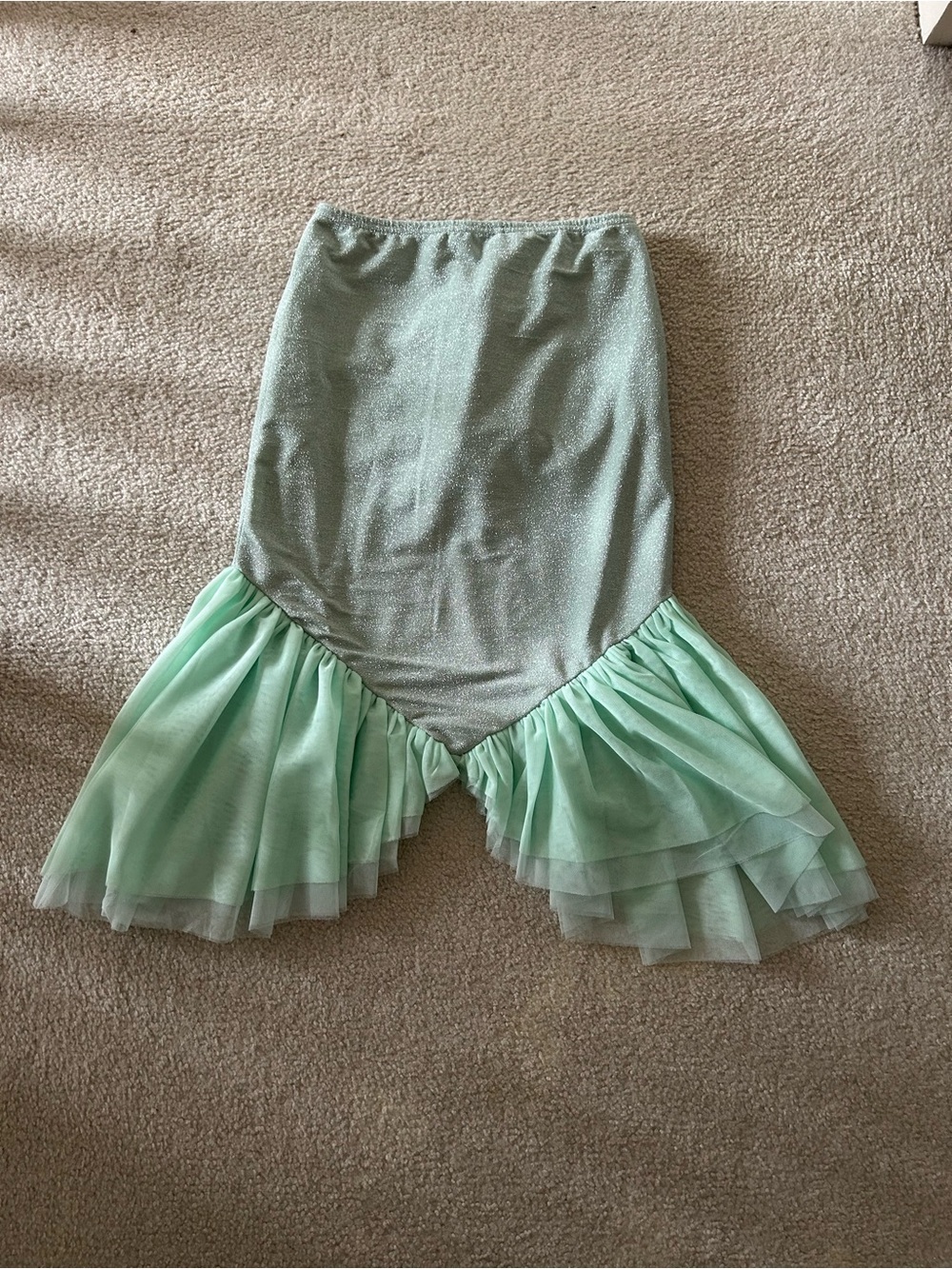 Taylor Joelle mint green shimmery mermaid skort size 14 NWT long skirt sparkly